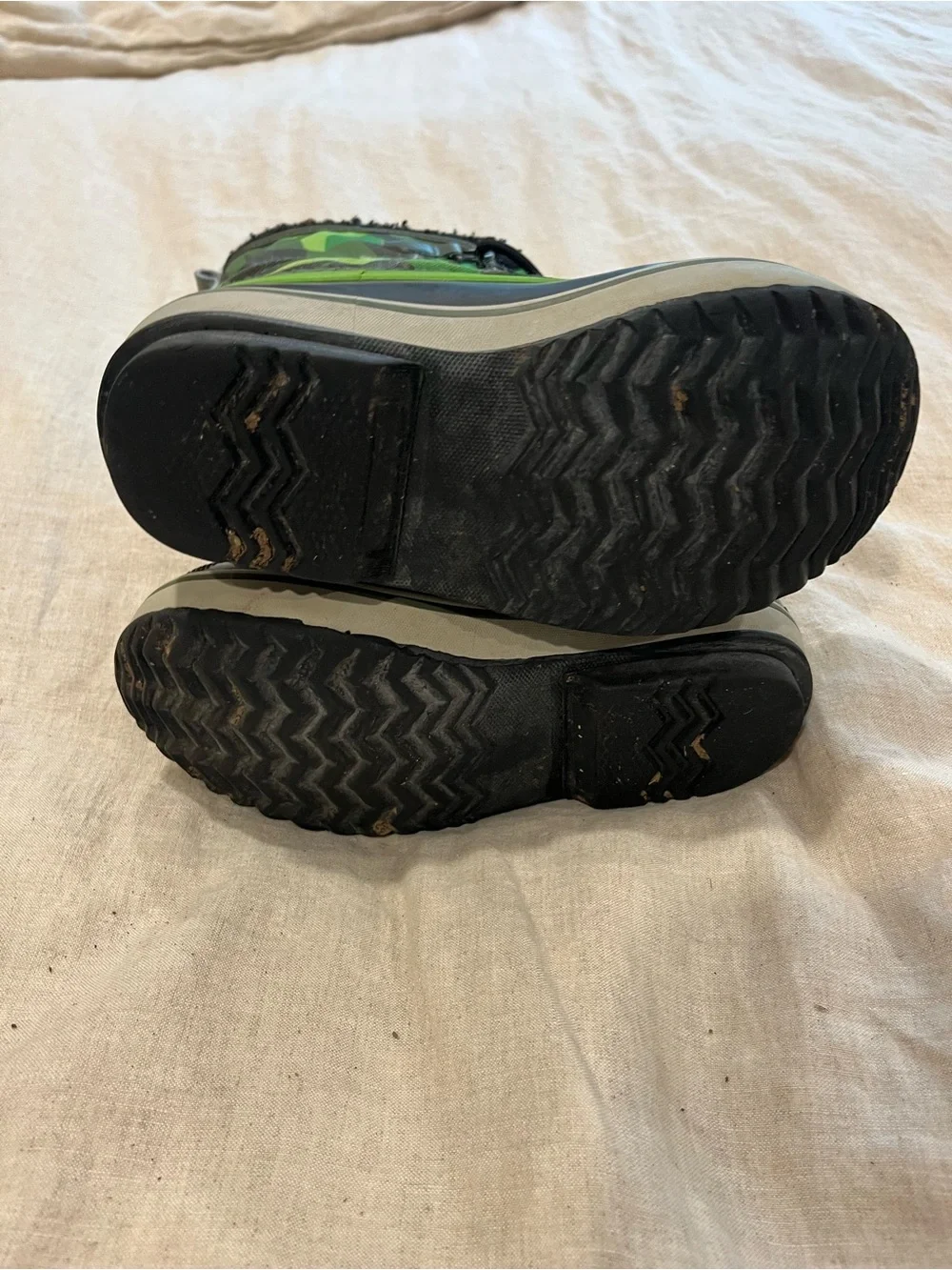 Sorel Kids Green Camo Lace-Up Winter Boots